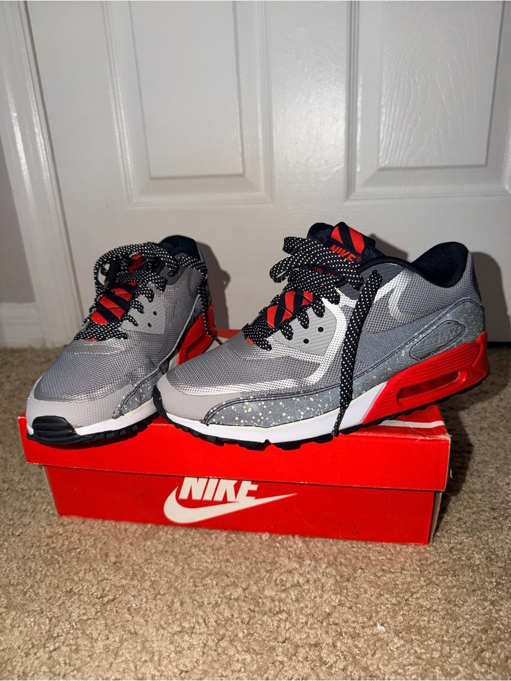 Nike Air Max 90 CMFT PRM Tape Grey Challenge Red Men’s 8.5